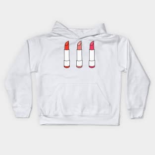 Red and Pink Lipstick Set Kids Hoodie